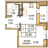 Планировка квартиры в ЖК Северная долина