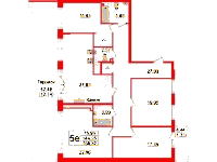 Планировка квартиры в ЖК Tesoro (Тесоро)