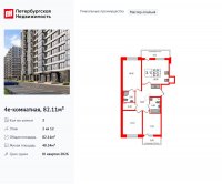 Планировка квартиры в ЖК Титул в Московском