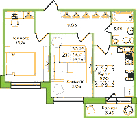 Планировка квартиры в ЖК Yolkki Village (Ёлки Вилладж)