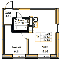 Планировка квартиры в ЖК Юнтолово